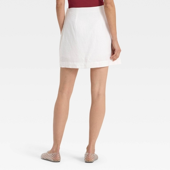 Womens Linen Blend Skort - A New Day Size 2 White - Picture 7 of 8